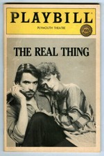 Vintage 1984 The REAL THING Broadway PLAYBILL! Jeremy IRONS! Glenn CLOSE!