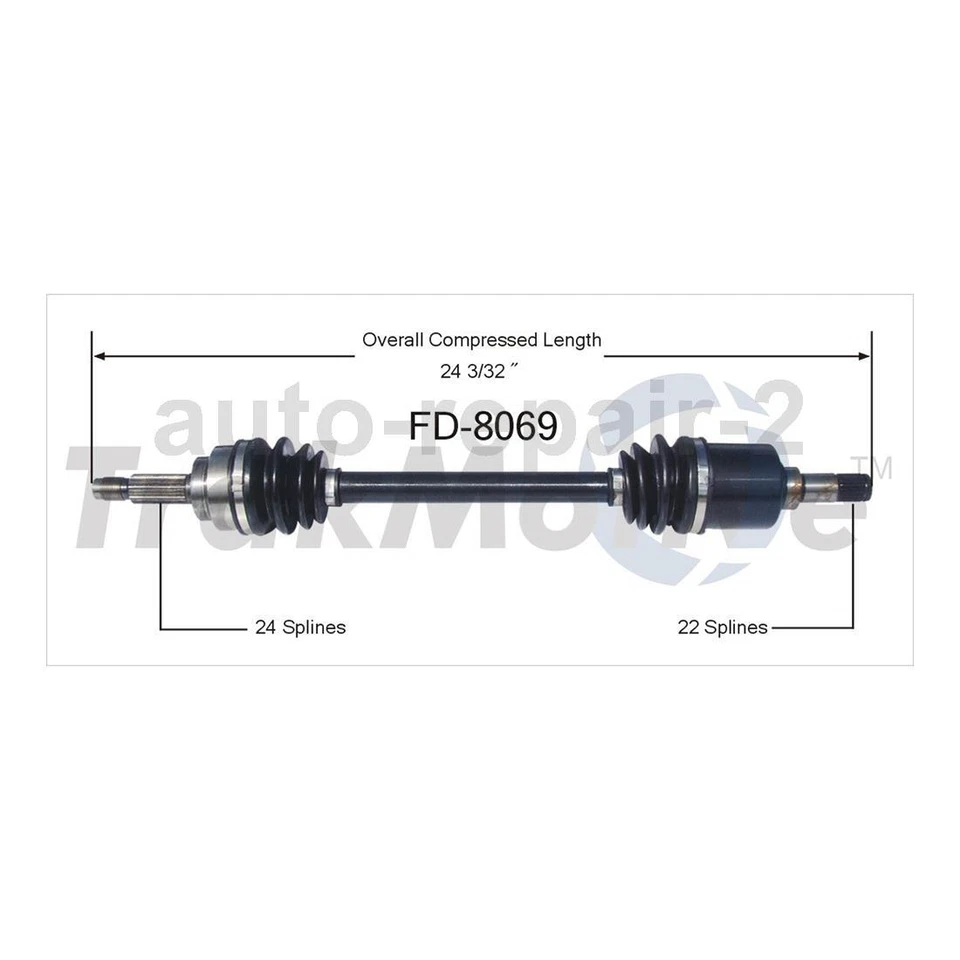 Eje delantero izquierdo derecho CV para Ford Festiva TrakMotive 1988~1993 Foto 3 de 3