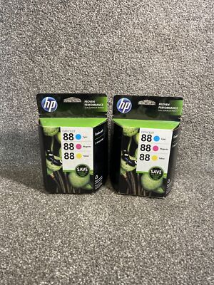Genuine HP 88 Color Ink Officejet Pro CYAN MAGENTA YELLOW (Lot Of 2) Combo Pack