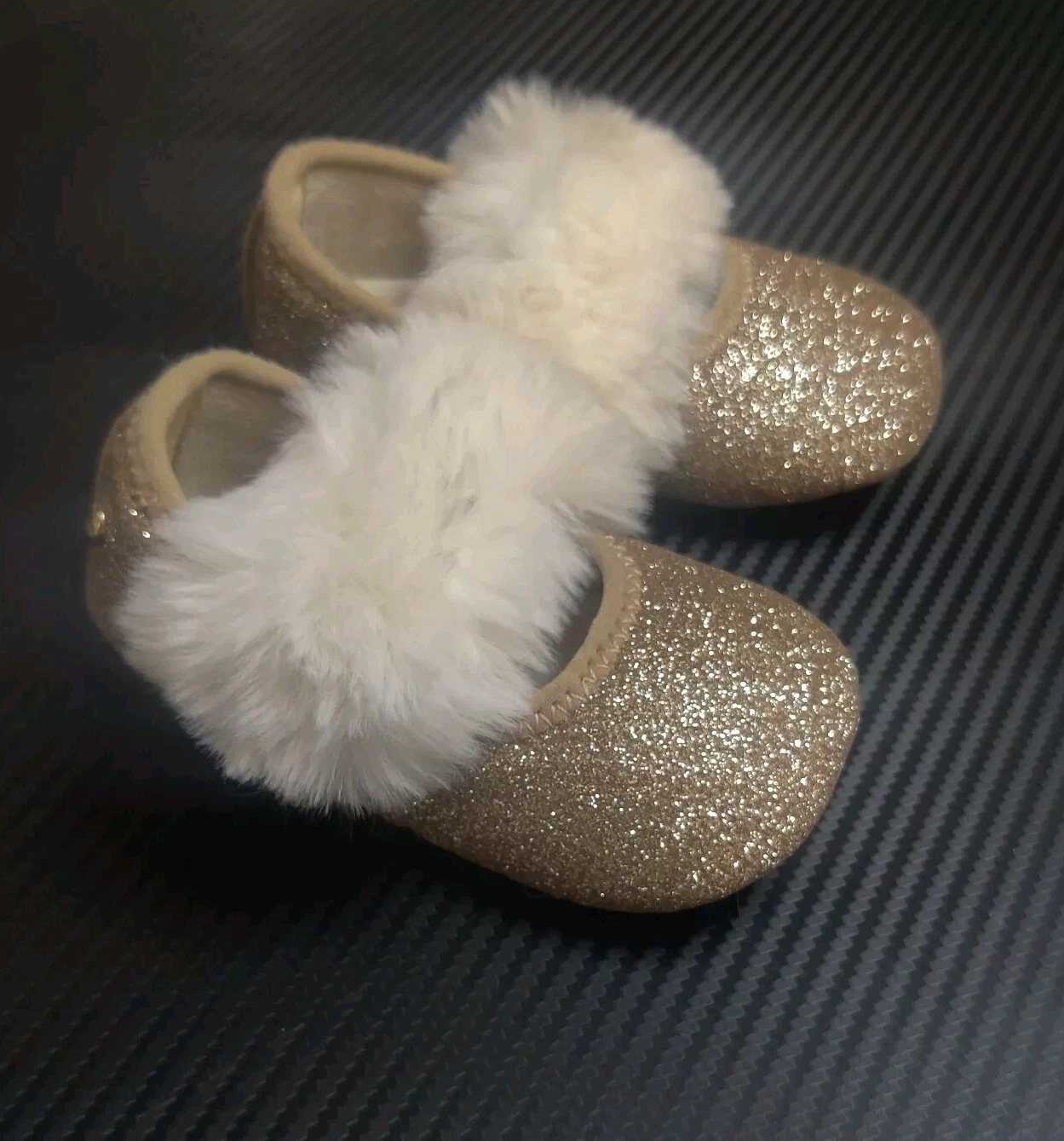 Baby Ugg Fluff Glitter Ballet Flat G 2 3 Nuovo con scatola