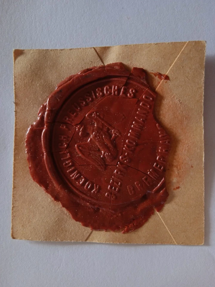 Königl.Preuss.Bezirks-Kommando Bremerhaven Militaria Wachsabguss - Bild 2 von 4