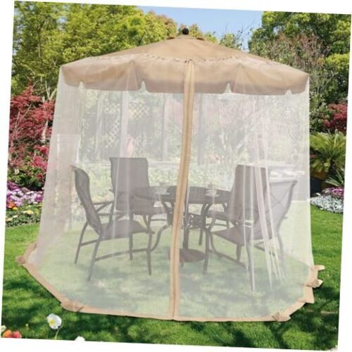 Upgrade 9FT-11FT Patio Umbrella Mosquito Netting Mosquito Net with Zipper