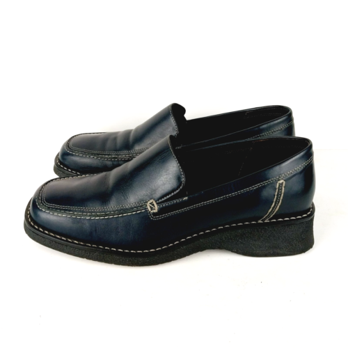 GH Bass & Co Bonnie Navy Blue Leather Square Toe Slip On Loafers Women's 9.5M - Picture 4 of 7