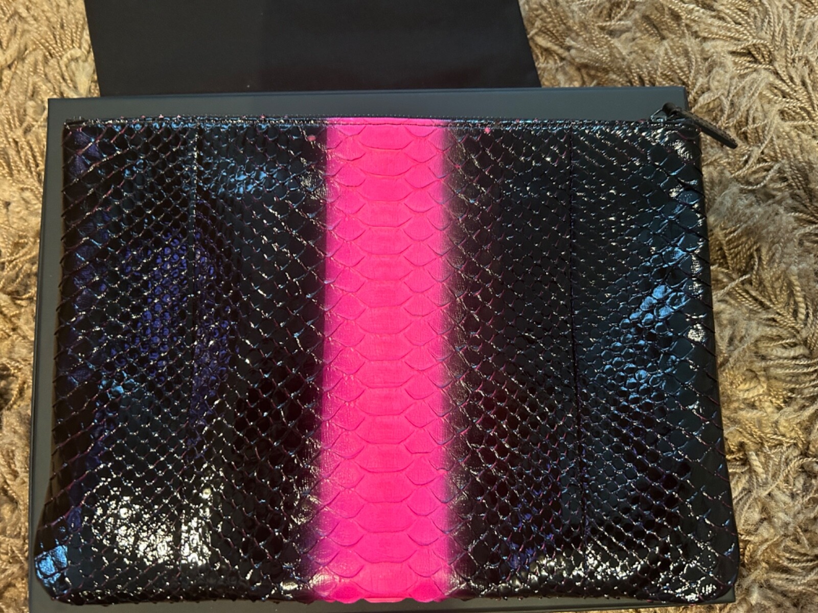 Authentic Chanel Python Zip Pouch - image 3