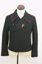 WW2 German Heer hot pink collar thread panzer black wool wrap/jacket