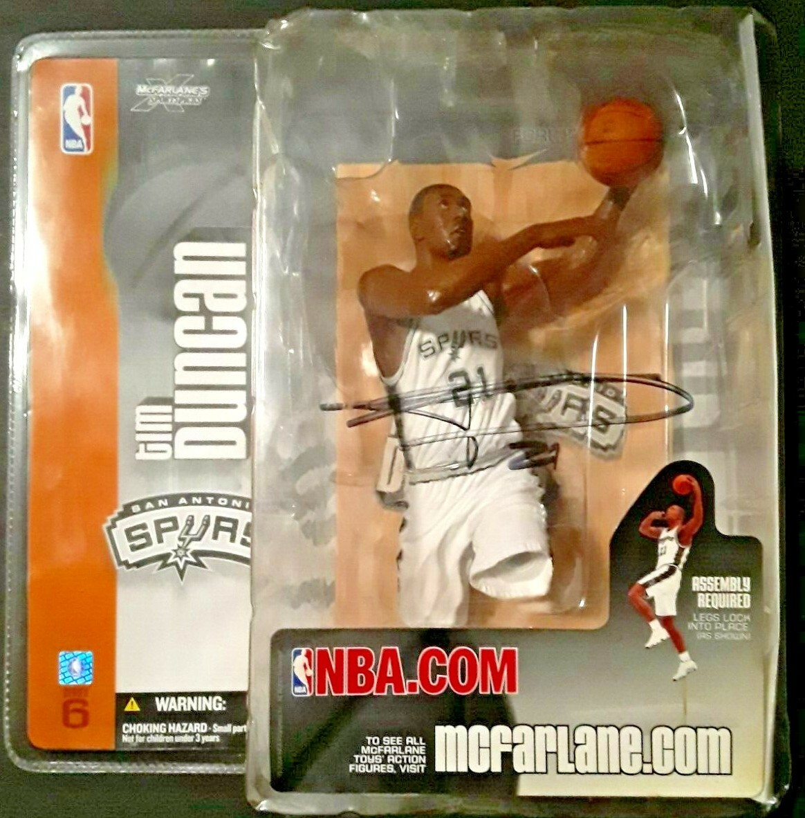 TIM DUNCAN SIGNED AUTOGRAPHED SERIES 6 MCFARLANE TOY FIGURE SPURS
