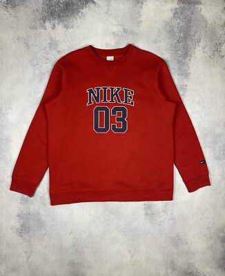 NIKE 03 Boxy Big Logo Vintage 00s Red Sweatshirt Mens Size L LARGE Hype