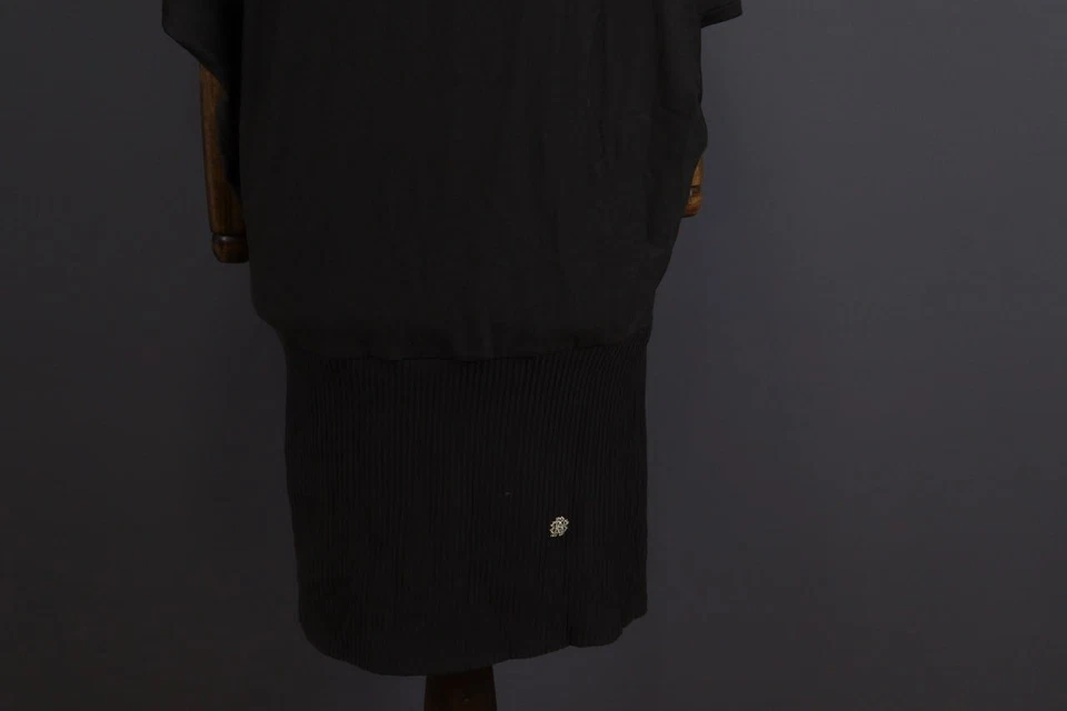 Vestido Suéter ROBERTO CAVALLI Marrón Cuello Simulado Lagenlook Manga 3/4 Talla 16/XL Foto 3 de 4