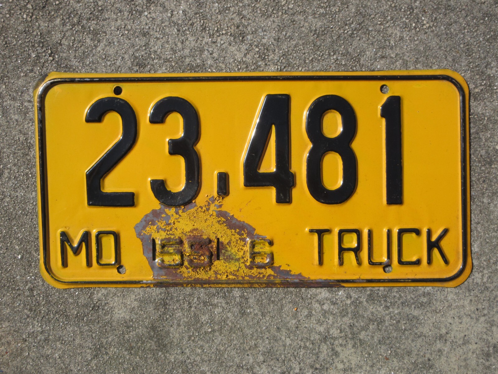 1955 Missouri Truck License Plate 23481 MO Chevy Ford Chevrolet Dodge