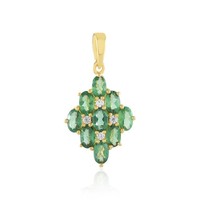 Cavill GrüNer Apatit AnhäNger 925 Vergoldet Sterlingsilber 2,12Ct Zirkon
