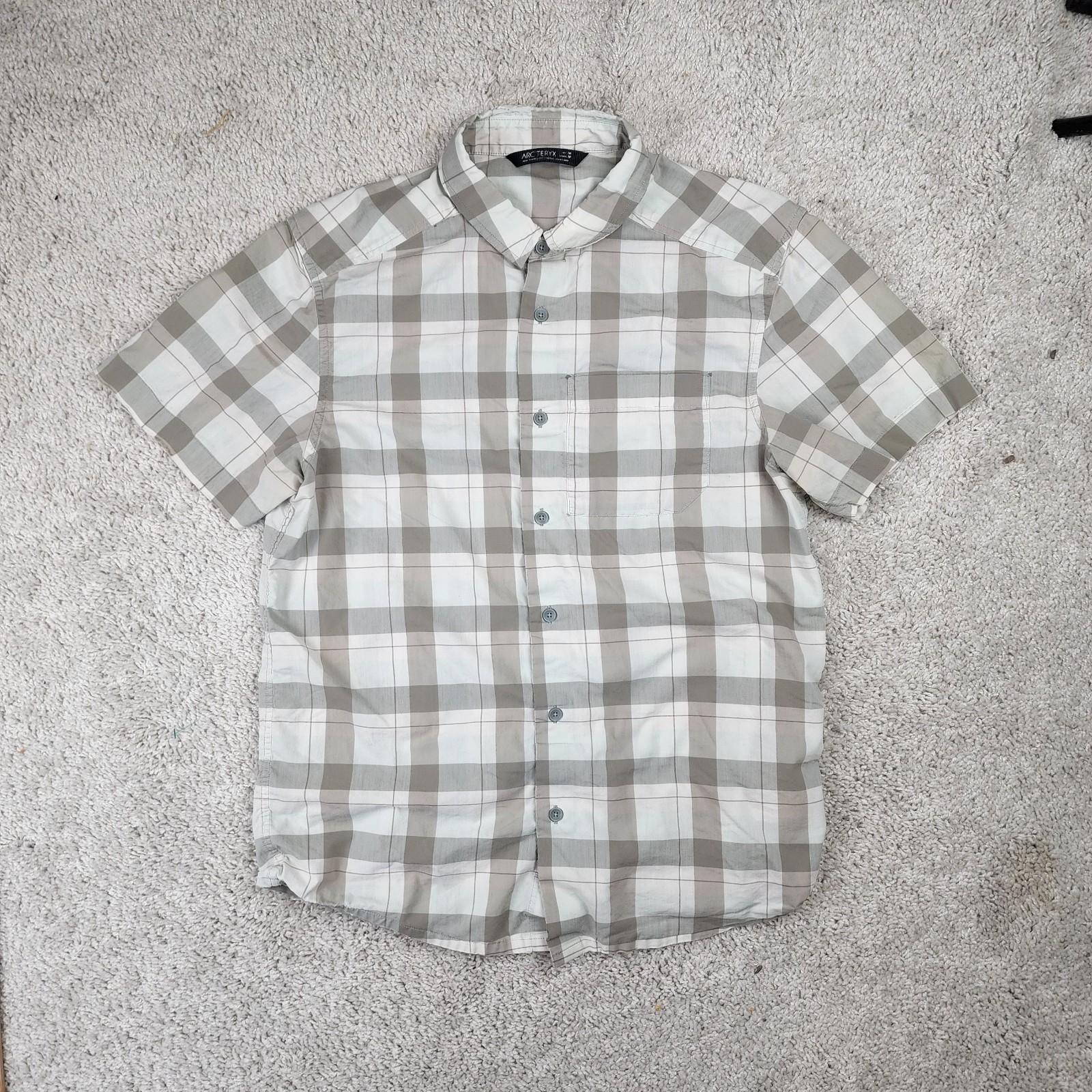 ARC'TERYX Camicia uomo Arcteryx Brohm manica corta con bottoni a quadri traspirante comfort relax M!