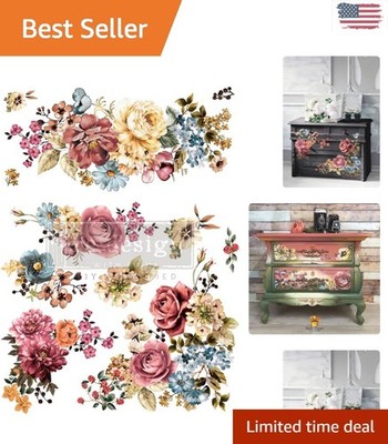 Fade Resistant Ruby Rose Décor Transfers 22''x30''   Perfect for Walls & Furniture