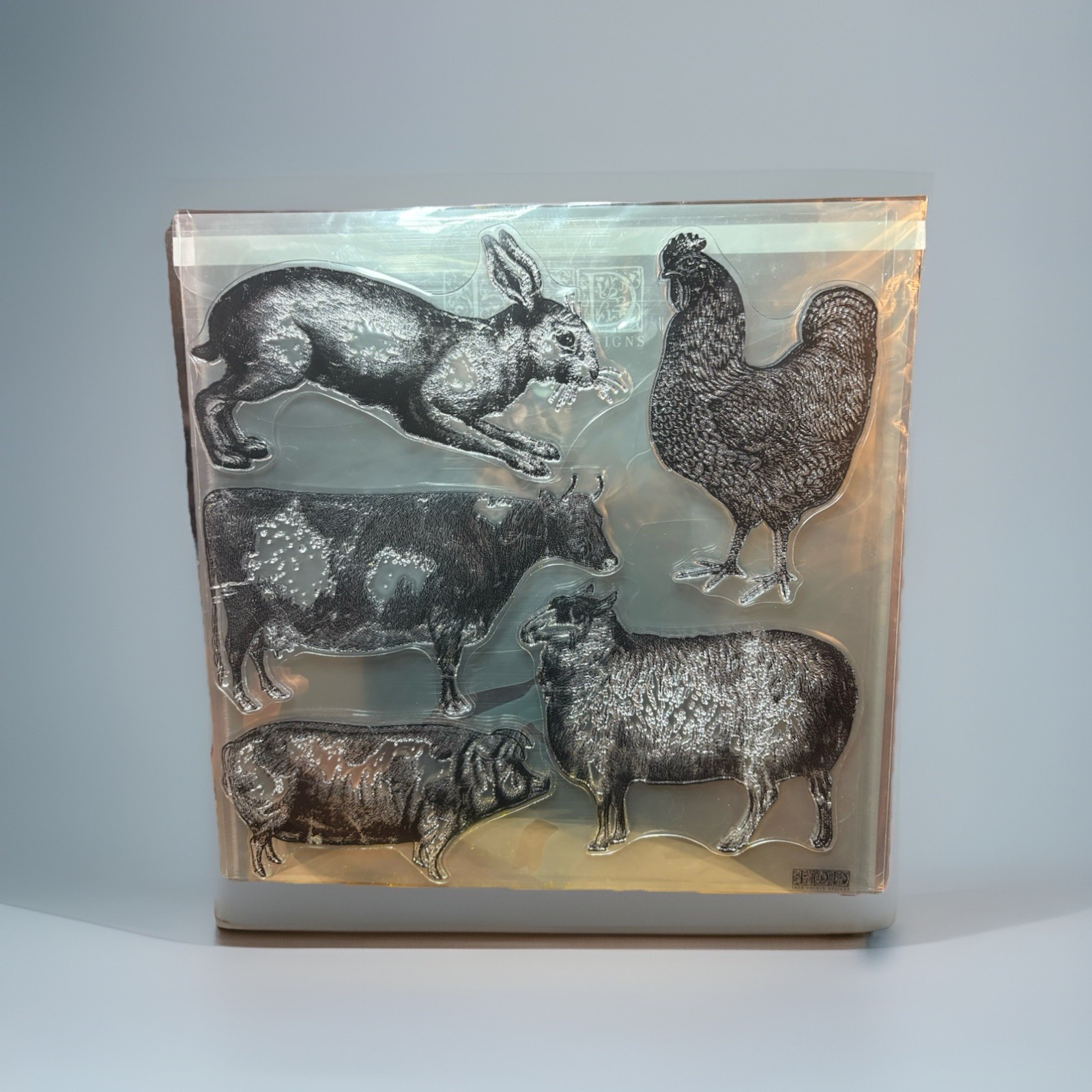 Iron Orchid Designs IOD 2020 RETIRED “Farm Animals” Stamp w/Masks & IODEnvelope