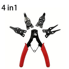 1Set 4-in-1 Circlip Pliers Set Snap Ring Pliers Multi Tool Red Handle - NEW