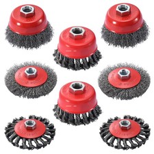 8 Pack Wire Wheel for Angle Grinder, 4-1/2" Heavy Duty Carbon Steel Knotted W...