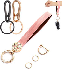 Car Key Chain Wristlet Keychain Leather Keychains Heavy Duty Metal Bling Keyring
