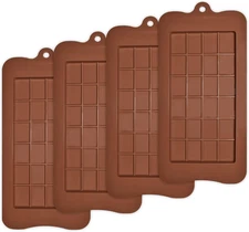 Homedge Break-Apart Chocolate Molds, Set of 4 Packs Food Grade Non-Stick Silicon