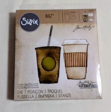 Sizzix Bigz Die Tim Holtz Fresh Brewed Coffee  660232 Retired BRAND NEW