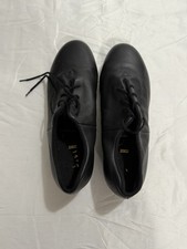Bloch Lace-Up Tap Dancing Black Shoes Shockwave 2 Leather Size 10.5M