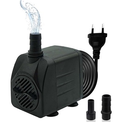 Mini Wasserpumpe 450L/H, 8W, Ultra Leise Aquarium Pumpe, Schwarze Brunnenpumpe
