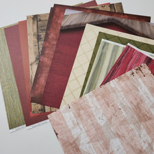Lot 14 Sheets 12x12 Scrapbook Printed Paper Cardstock Vellum RUSTIC Vintage