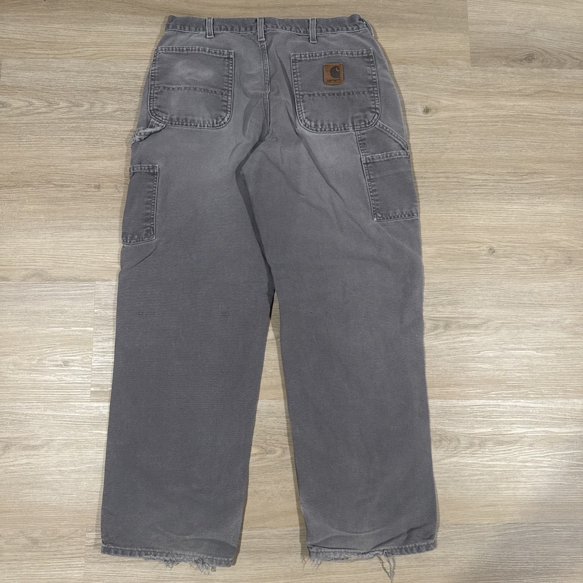 VTG Carhartt B11 CGR Charcoal Grey Carpenter Utility Pants Size