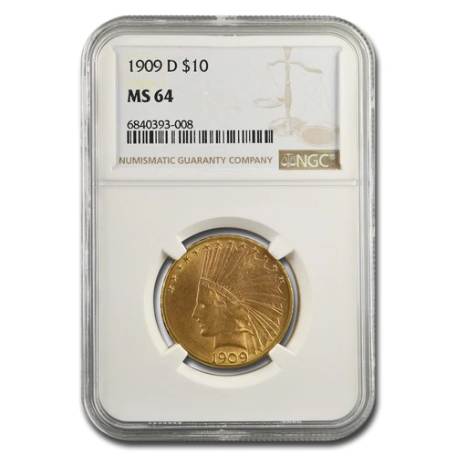 1909-D $10 Indian Gold Eagle MS-64 NGC