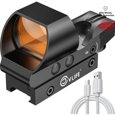 Adjustable Brightness Red Dot Sight 1X28x40mm with 4 Reticles for Precision