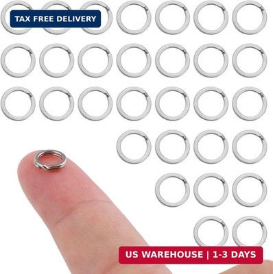 30pcs Split Rings, 8mm Stainless Steel Small Key Chain Mini Keychain Rings Split