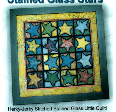 Stained Glass Stars Wall Quilt Pattern Herky Jerky Stitched 16 Blocks