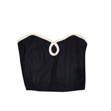 Women's t.edwards Bodycon Y2K Cut-Out crop Top black small A003338