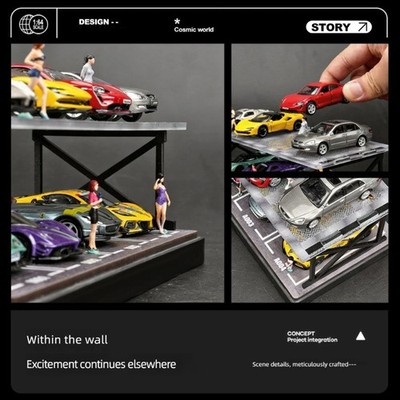 1/64 Dioramas Car Garage Model Parking Lot Storage Model,1/64 Diecast Model Car