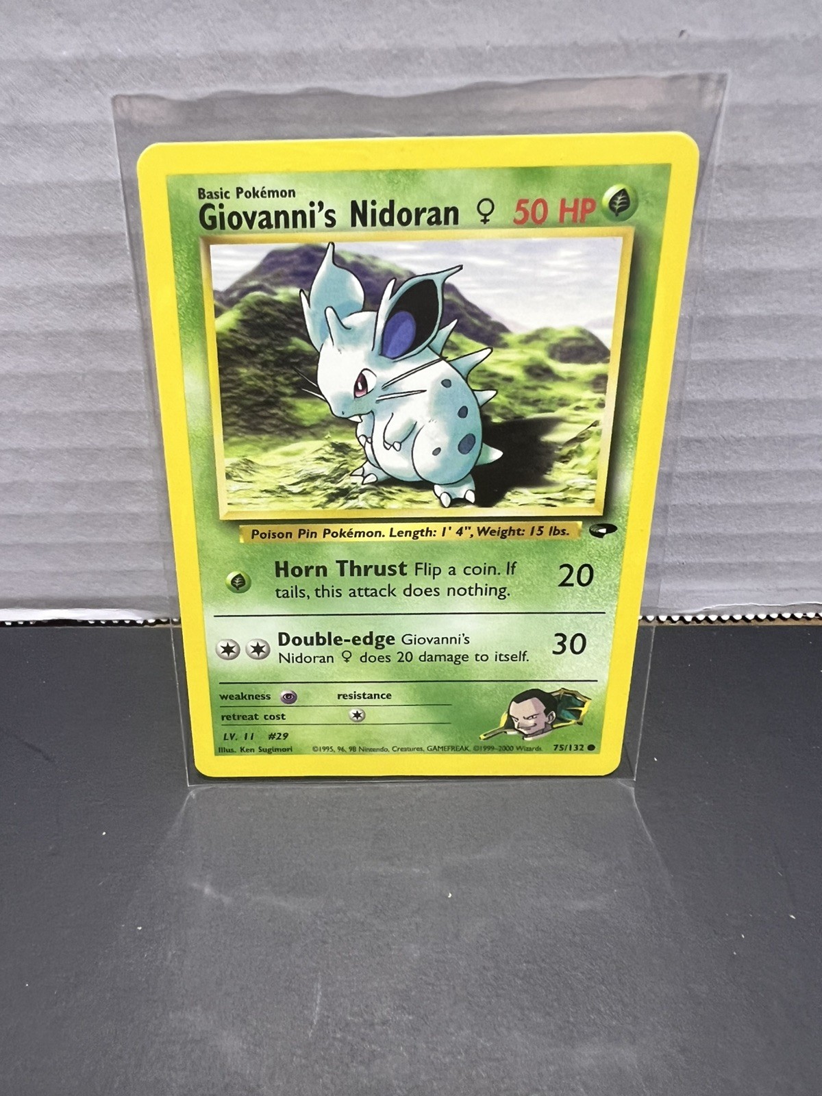 Giovanni's Nidoran (75/132) Gym Challenge Set Pokemon Card 2000 WOTC NM