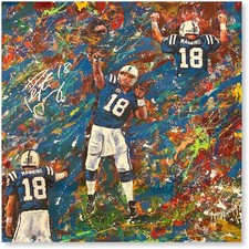 Peyton Manning Colts Signed 28x28 Canvas Giclee Print-Murray Henderson-#3/LE 5