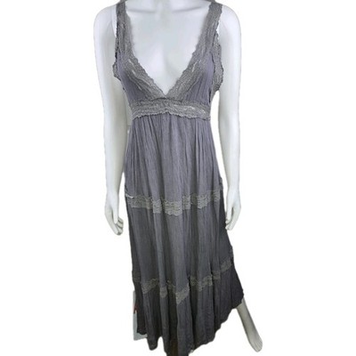 Vici Camisole Tiered Slip Maxi Whimsygoth Rayon Dress Lace Size Large L Whispy