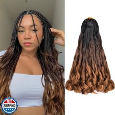 French Curly Braiding Hair 16 Inch Loose Wavy 8 Packs Bouncy Braiding Hair Ex