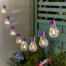 Festoon 10 LED Solar String Lights Colourful Weather Resistant Indoor Outdoor UK