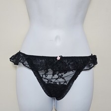 New Victoria's Secret For Love And Lemons Faye Lace Panty Black XS