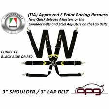 Monza Racing Harnesses 6 Point 3in Shoulder 3in Lap Fia Cams Approved Monza Racing Harnesses 6 Point 3in Shoulder 3in Lap Fia Cams Approved