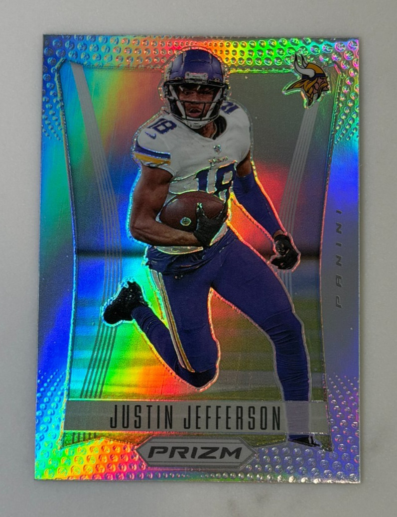 2022 Panini Prizm Justin Jefferson Flashback Silver Prizm #PF-10