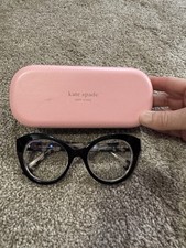 Kate Spade Pink Hard Eyeglasses Case w/ Glasses Sunglasses Frames Used Need Lens