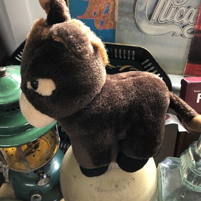 Fun CE Toys vintage Plush Donkey 11.5 x 11  Brown 90s y2k
