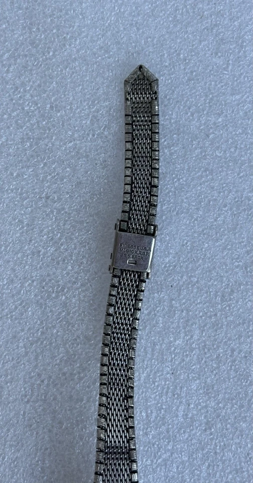 Reloj Pulsera Hamilton 21mm Chapado en Oro Blanco 10k De Colección Raro Cuarzo Para Mujer Foto 3 de 4