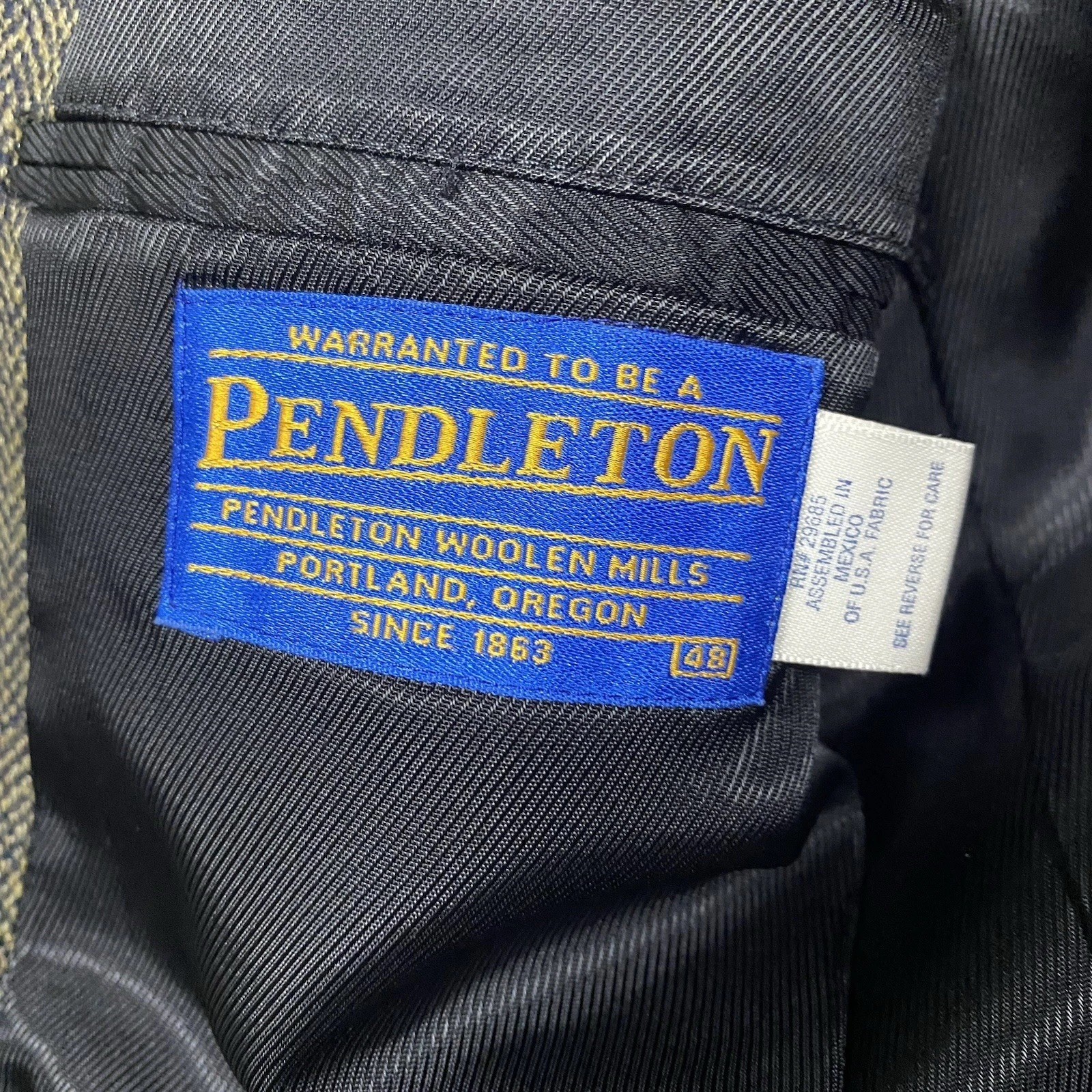 Pendleton Wool Blazer 48 With Herringbone Pattern… - image 2