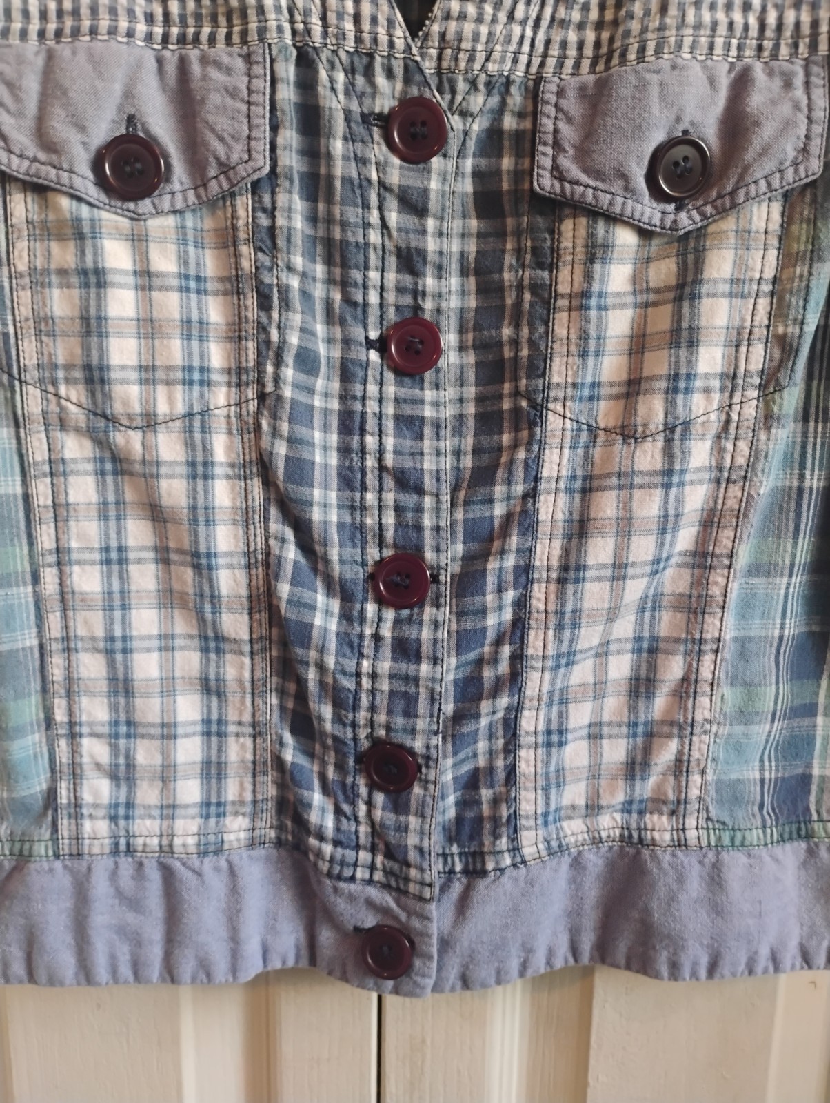 Requirements Vintage Patchwork Plaid Sleeveless B… - image 4