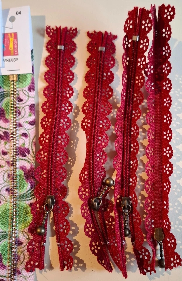 10 Reißverschlüsse: 6 x dekorative Spitze je 15 cm und 4 x geblümt je 20 cm - Bild 3 von 4