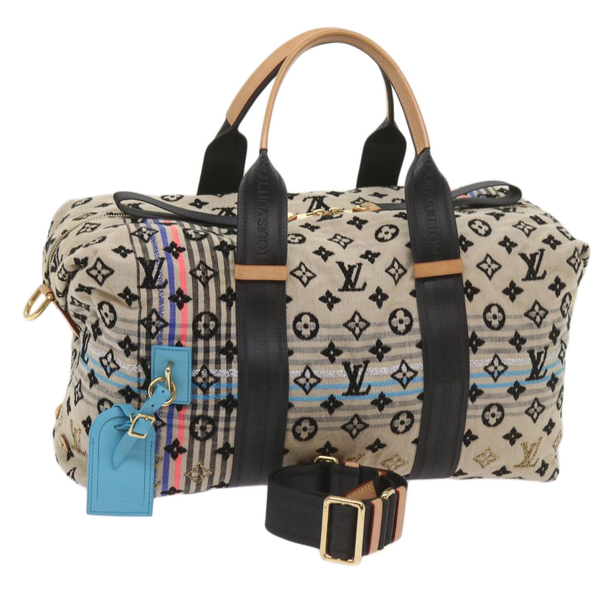 Louis Vuitton ミュール ベージュ/ブラック LOUIS VUITTON keepall BLOWN-UP Crossbody Travel Bag Men's 11.4x6