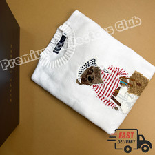 POLO RALPH LAUREN Polo Bear White Knit Sweater Women's Size L Tote Bid
