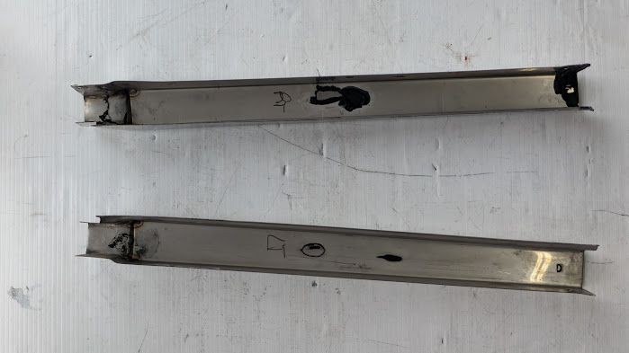 ROLLS ROYCE SILVER SHADOW PAIR B PILLAR CHROME STAINLESS TRIM