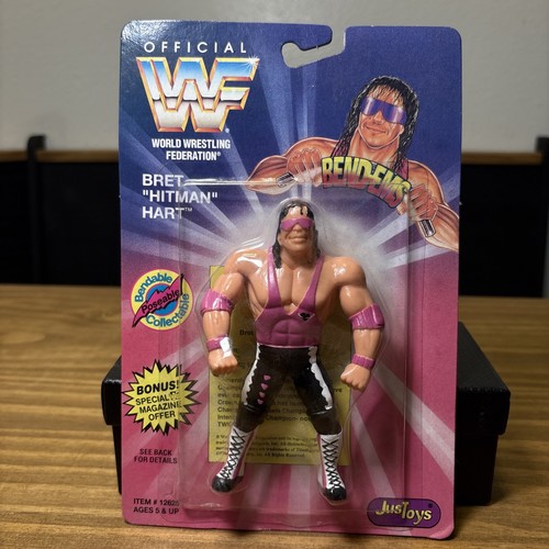 BRET HITMAN BLACK HEART WWF OFFICIAL JUSTOYS  WRES...